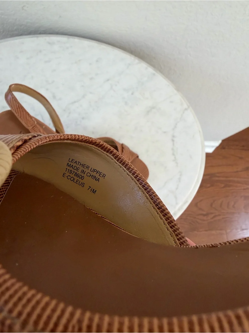Vintage Y2K Etienne Aigner Brown Lizard Embossed Leather Slingback Heels 7.5